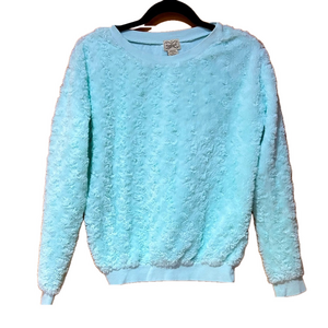 Eyelash Juniors Light Blue Fluffy Sweater Small